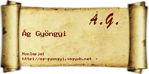 Ág Gyöngyi névjegykártya